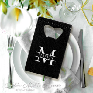 Trauzeugen für die Flaschenabdeckung mit schwarzem Geldbeutel Flaschenöffner