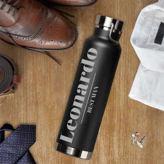 Trauzeugen geben einfachen, modernen Monogrammname Trinkflasche