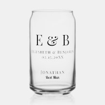 Trauzeugen-Geschenk Monogramm Hochzeit Minimalisti
