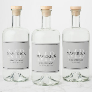 Trauzeugen Geschenke - Monogram-Gastgeschenke Hoch Alkoholflaschenetikett