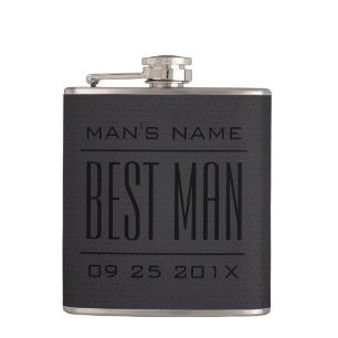 Trauzeugen-Geschenke-Schwarzes Kunstleder Flachmann