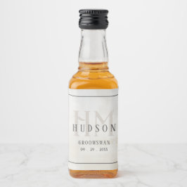 Trauzeugen gibt Monogram-Gastgeschenke Hochzeiten- Alkoholflaschenetikett