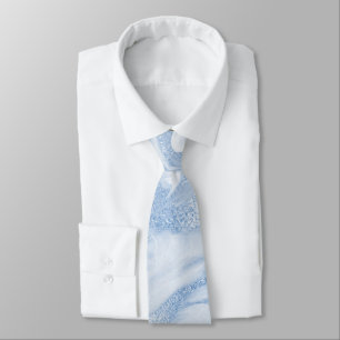 Trauzeugen klären Wasser-Blau gemarmorte Hochzeit Krawatte