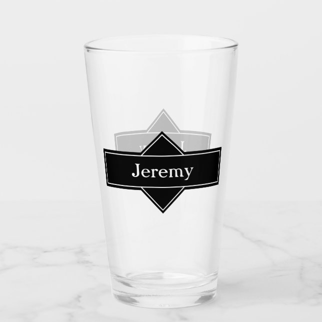 Trauzeugen mit schwarzem Etikett geben Bierglas Glas (Vorderseite)