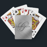 Trauzeugen Monogramm Pinselsilber Spielkarten<br><div class="desc">Machen Sie Ihr eigenes Set von Spielkarten. Personalisieren Sie dieses Design mit Ihrem eigenen Text. Sie können dieses Design weiter anpassen,  indem Sie den Link "Weitere Anpassung" auswählen,  falls gewünscht.</div>
