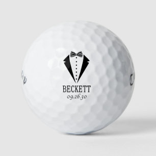 Trauzeugen schwarzer Smoking mit gestreifter Flieg Golfball