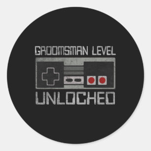 Trauzeugen spielen Bachelor Party für Gamer Husban Runder Aufkleber