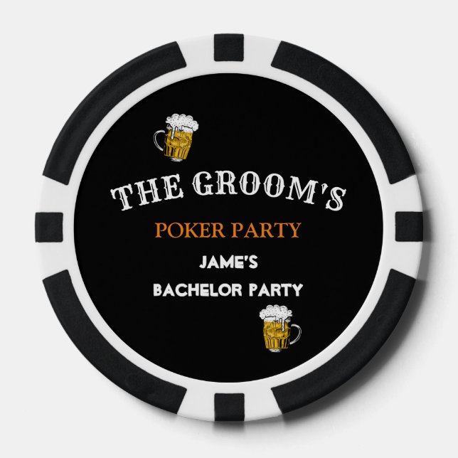 Trauzeugen von Black and White Wedelbachelor Pokerchips (Vorderseite)