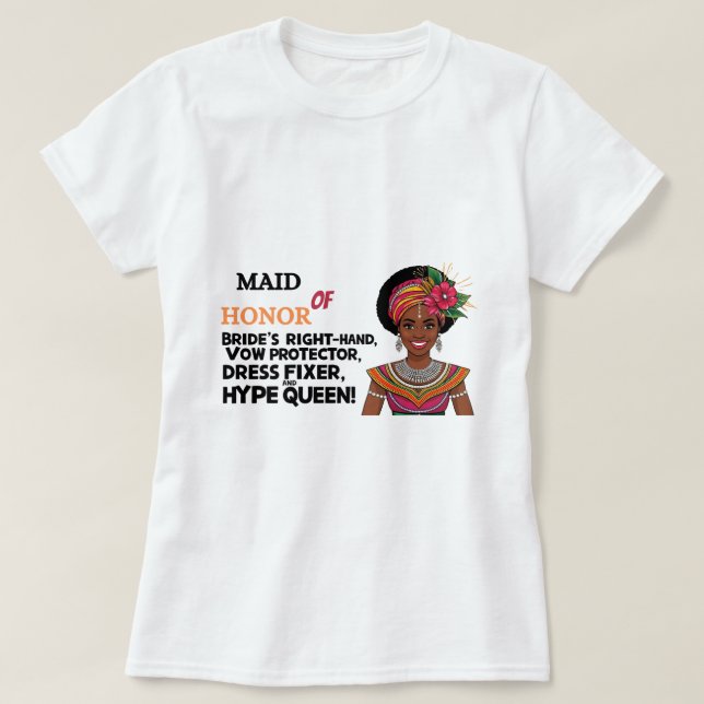 Trauzeugin Afrikanischer inspirierter T - Shirt (Design vorne)