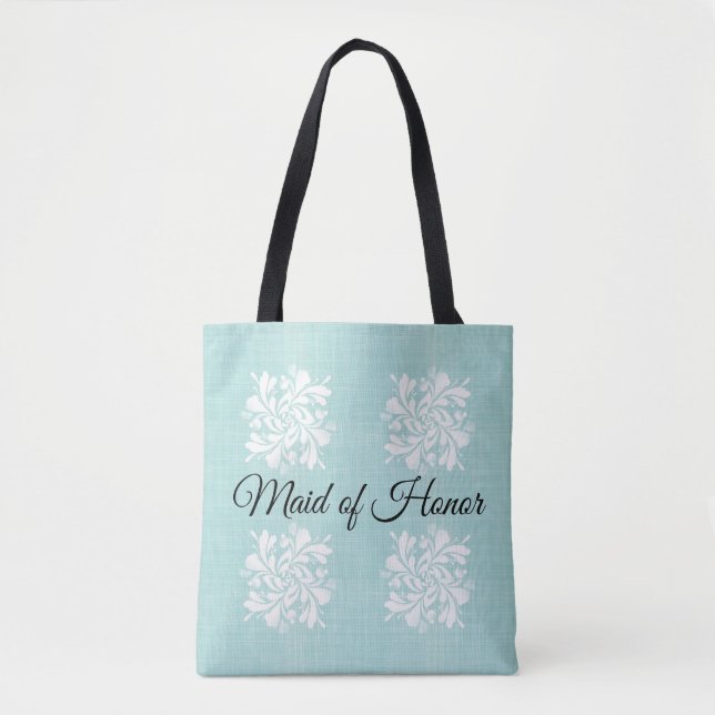 Trauzeugin Aquamarine und weiße Totbeutel Tasche (Vorderseite)
