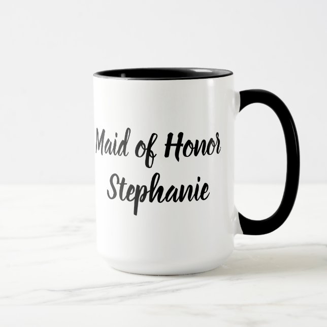 Trauzeugin Black Elegant Script Hochzeiten Tasse (Rechts)