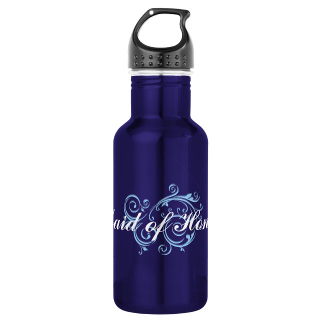 Trauzeugin, blaue Rolle Edelstahlflasche (Vorderseite)