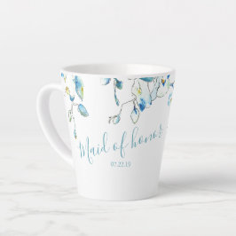 Trauzeugin Blue Watercolor Orchid Tasse