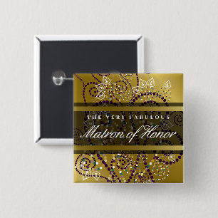 Trauzeugin Boho Spiralen Gold Hochzeitsknopf Button