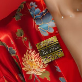 TRAUZEUGIN Boho Spirals Gold Chic Wedding Party Button