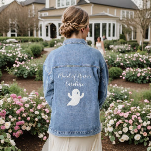 Trauzeugin Bridesmaid Halloween Ghost Wedding Jeansjacke