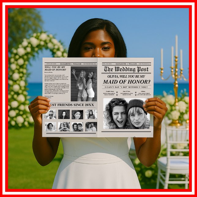 Trauzeugin Bridesmaid Vorschlag Zeitung Einzigarti Karte (Von Creator hochgeladen)