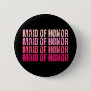 Trauzeugin Bridge Squad I Crew Rosa Bachelore Button