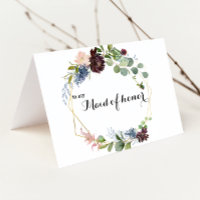 Trauzeugin Burgund Floral Greenery Danke