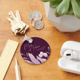 Trauzeugin Burgundy Big Blätter Hochzeitsgeschenk Schlüsselanhänger