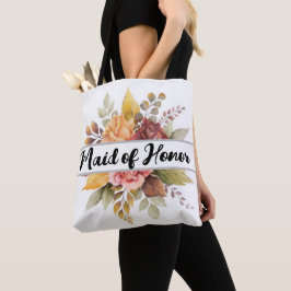 Trauzeugin Burgundy Floral Text Hochzeit im Herbst Tasche