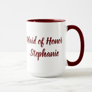 Trauzeugin Burgundy Script Hochzeiten Tasse