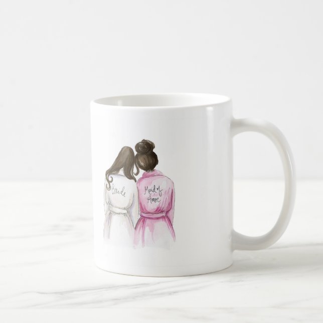 Trauzeugin? DK-Br-langes Braut-Br-Brötchen-Mädchen Kaffeetasse (Rechts)