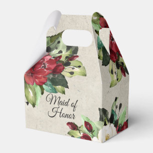 Trauzeugin Elegant Rote Flora Grunge Hochzeit Geschenkschachtel
