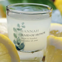 Trauzeugin Eukalyptus Greenerity Wedding Custom Schnapsglas