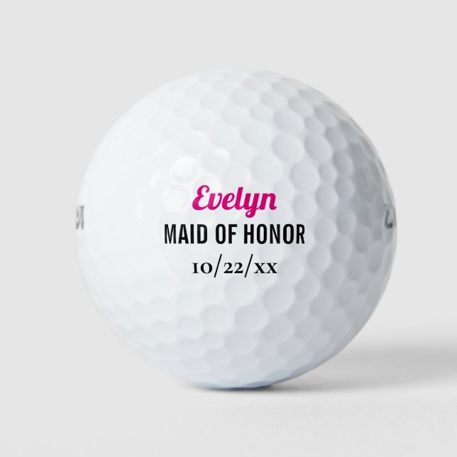 Trauzeugin Gastgeschenk Hochzeit Junggeselinnen-Ab Golfball (Vorderseite)
