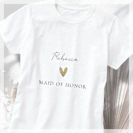 Trauzeugin Gold Heart Modernes Drehbuch T-Shirt
