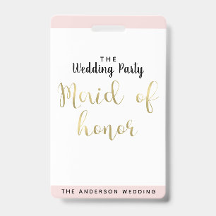 Trauzeugin Gold Wedding Party VIP Pass Abzeichen Ausweis