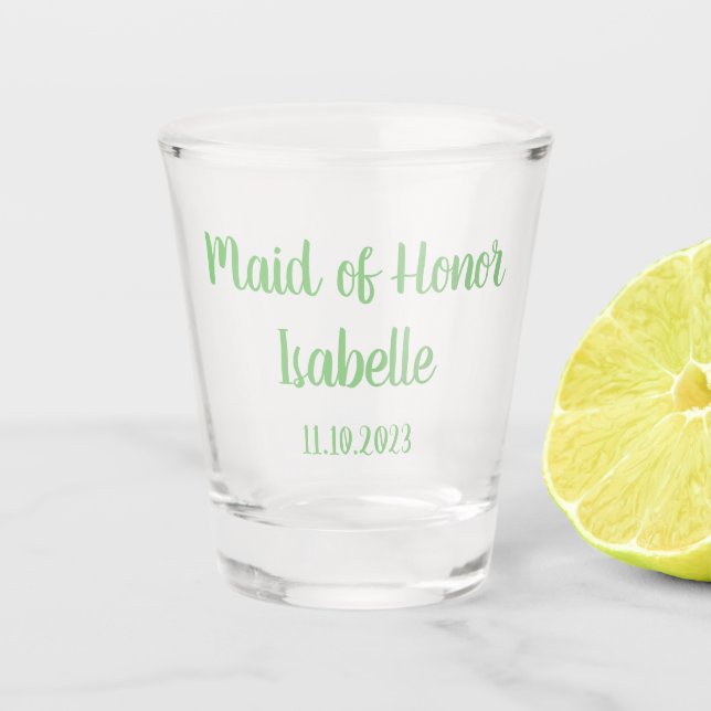 Trauzeugin Green Individuelle Name Geschenke Hochz Schnapsglas (Vorderseite)