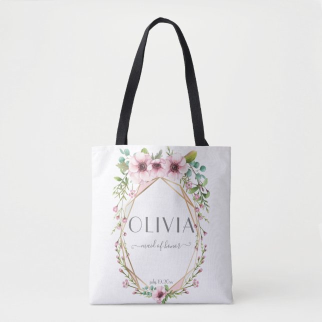 Trauzeugin Hübsch Pink Anemone Blume Tasche (Vorderseite)
