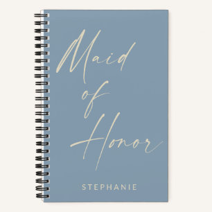 Trauzeugin Minimalistisch Dusty Blue Personalisier Notizbuch