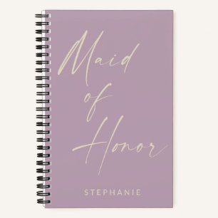 Trauzeugin Minimalistisch Lilac Personalisiert Notizbuch