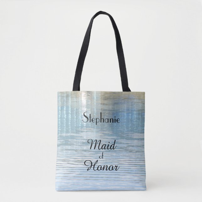 Trauzeugin, Name, blaues Abstraktes Wasser Tasche (Vorderseite)