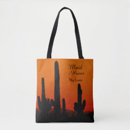 Trauzeugin, Name, Orange Sky, Saguaro Sunset Tasche