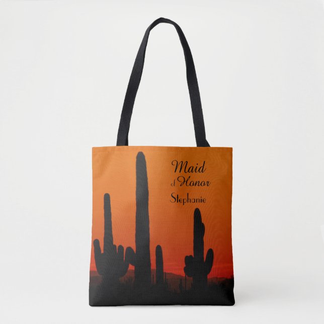 Trauzeugin, Name, Orange Sky, Saguaro Sunset Tasche (Vorderseite)