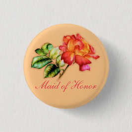 Trauzeugin Orangentee Rose Hochzeit Button