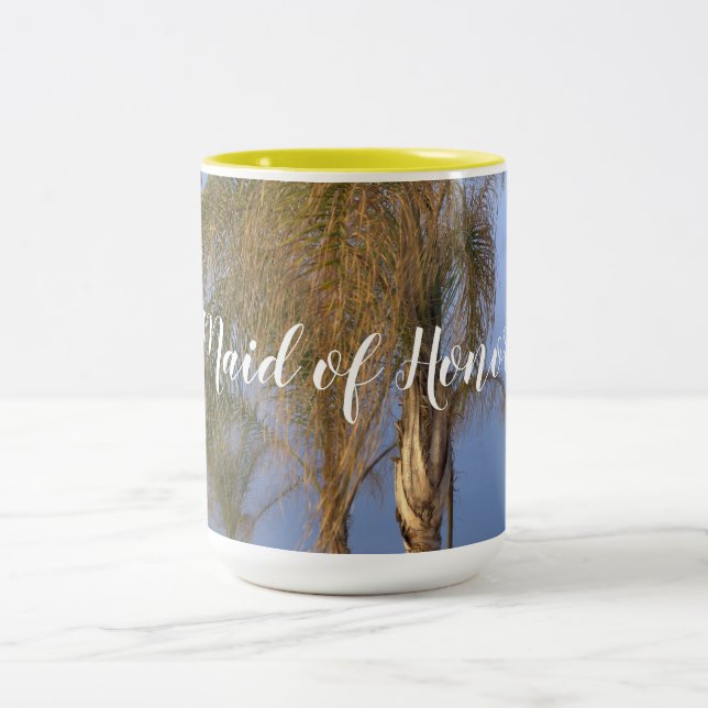 Trauzeugin Palmen Hochzeiten Tasse (Mittel)
