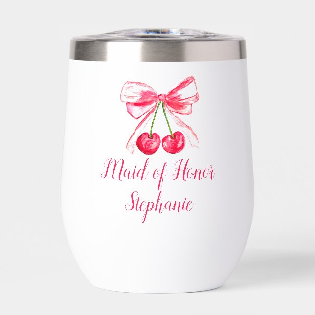 Trauzeugin Pink Bow Coquette Wedding (Vorderseite)