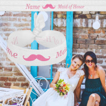 Trauzeugin Pink Mustache Haargummi