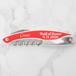 Trauzeugin Red Wedding Corkschrauben Kellnermesser