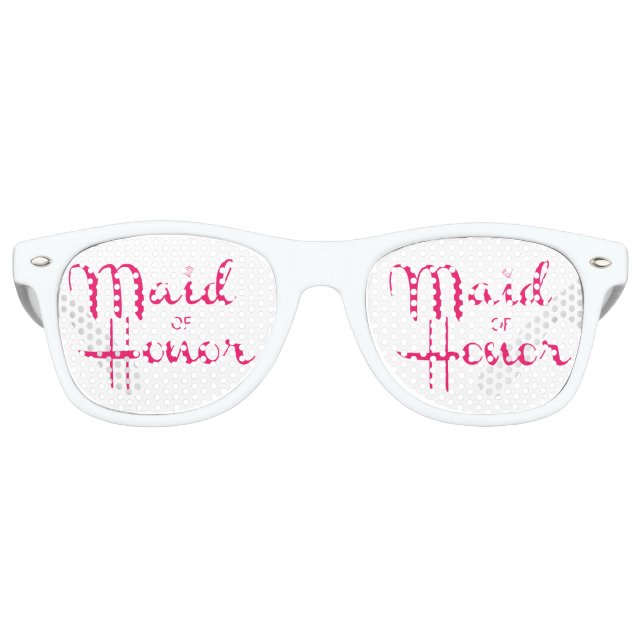 Trauzeugin Retro-Script rosa Partybrille (Vorderseite)