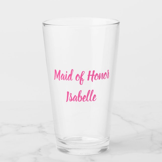 Trauzeugin Rosa Individuelle Name Geschenke Hochze Glas (Vorderseite)
