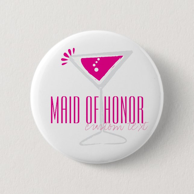 Trauzeugin Rosa Martini Button (Vorderseite)