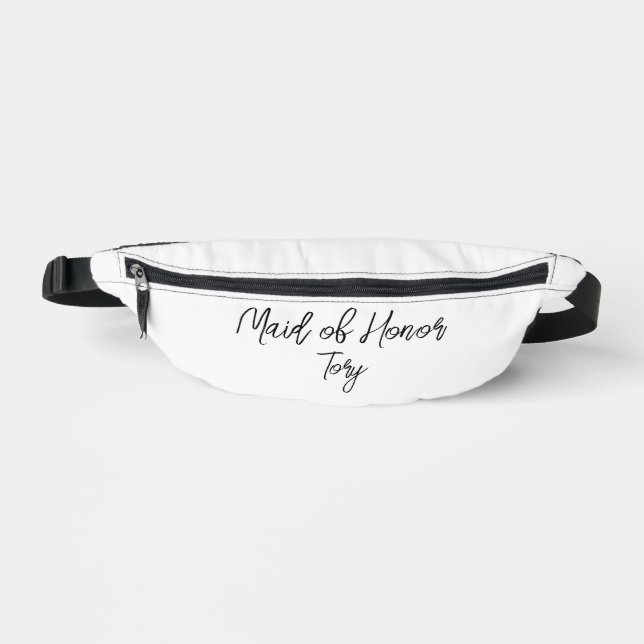 Trauzeugin Schwarzer Text auf White Fanny Pack Bauchtasche (Vorderseite)
