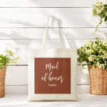Trauzeugin Terracotta Brown Town Bag Tragetasche<br><div class="desc">Trauzeugin Terracotta Tote Tasche in Braun und Weiß für Hochzeit,  Brautparty,  Brautparty,  Junggeselinnen-Abschied. Karo mehr Produkte mit diesem Design in der Kollektion unten.</div>