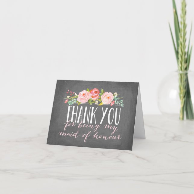 Trauzeugin Vielen Dank | Bridesmaid Dankeskarte (Vorderseite)